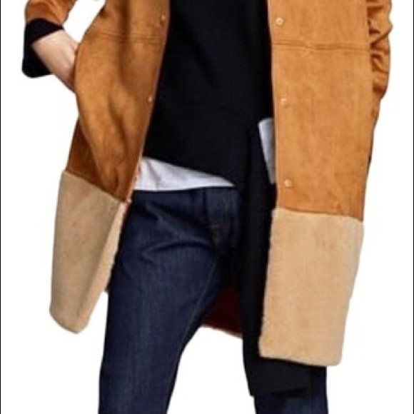 ZARA FAUX SUEDE LIGHTWEIGHT COAT with FUR TRIM - Picture 3 of 5